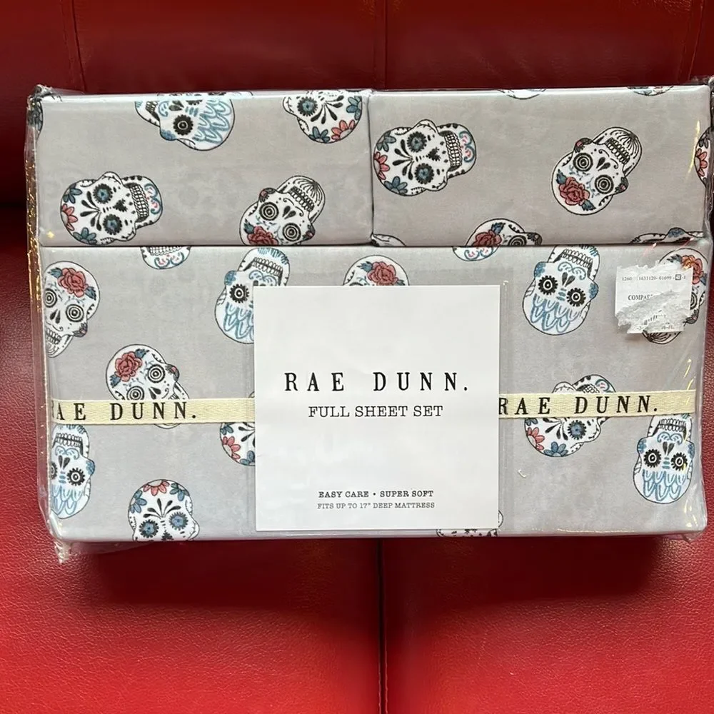 NIP Rae Dunn skulls full size sheet set